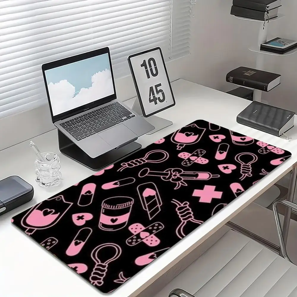 Desk Setup Pc And Laptop - Alas Mouse Gaming Motif Medis Warna