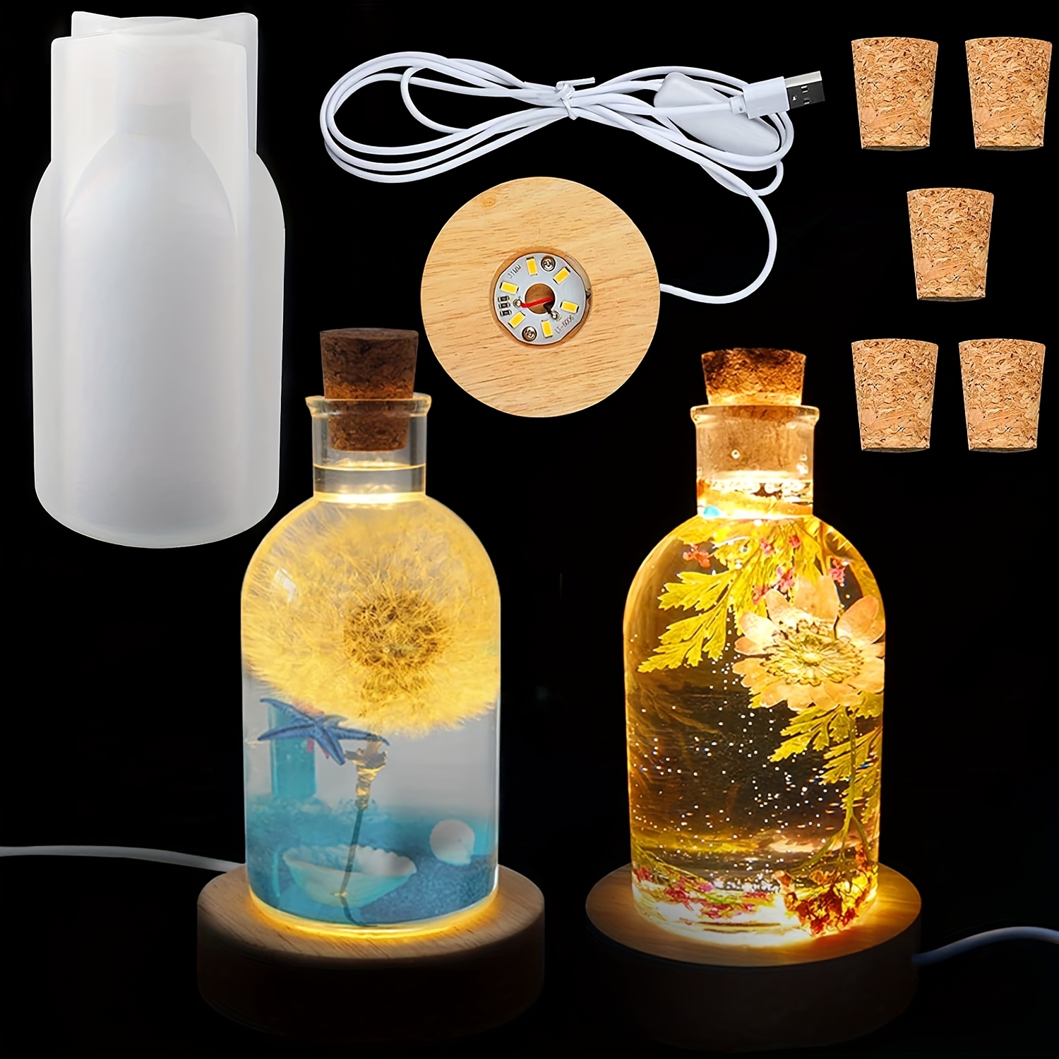 Desk Setup Lamp - Set Cetakan Resin Lampu Botol Drift,